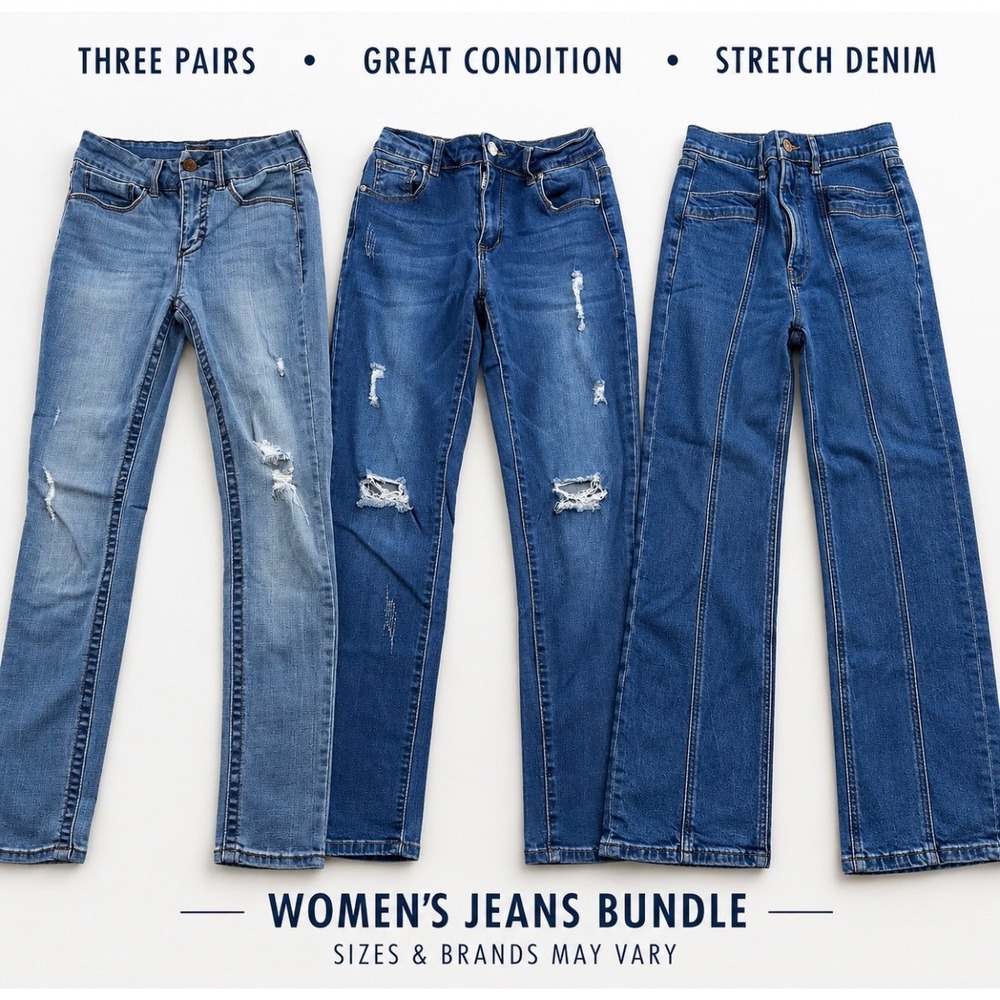 Womens Jeans Bundle Size 4 Express High Rise Vipones Distressed a.luck LOT